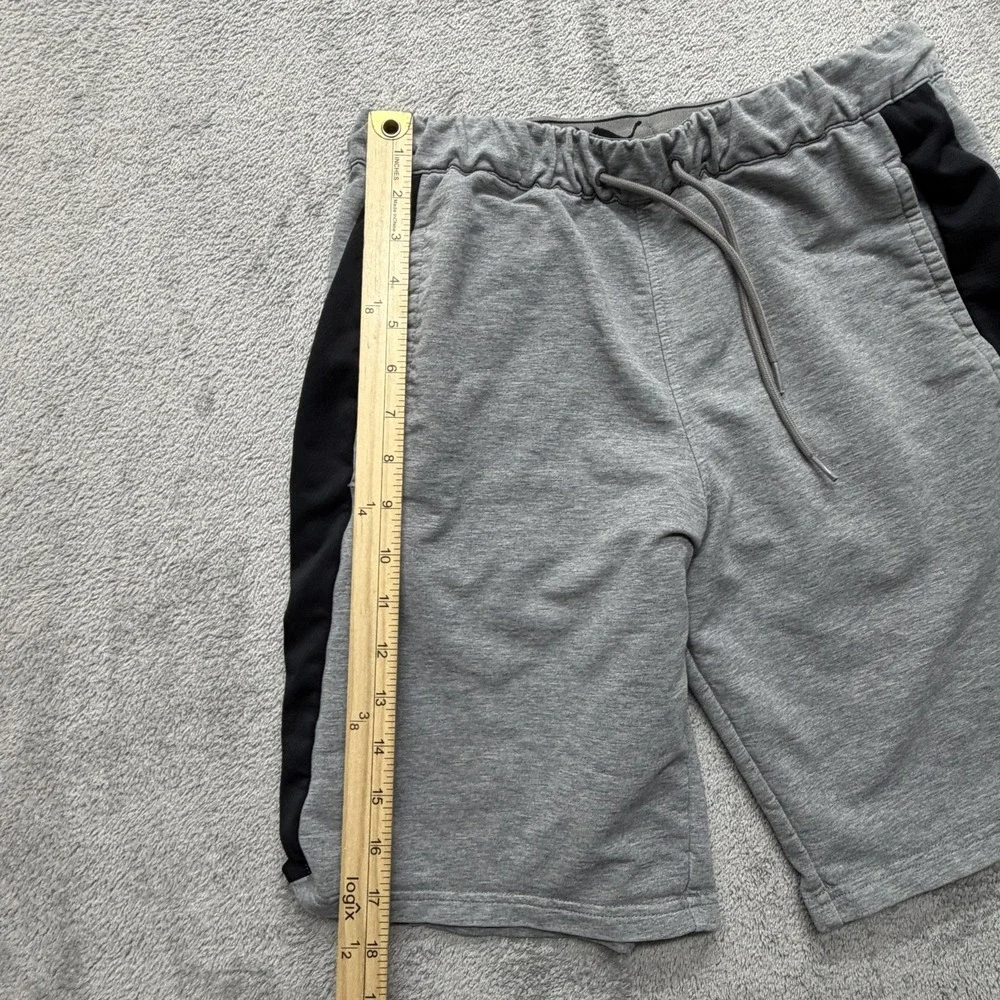 Puma Athletic Shorts Mens Small Gray Black Drawstring Pockets Performance Gym‎